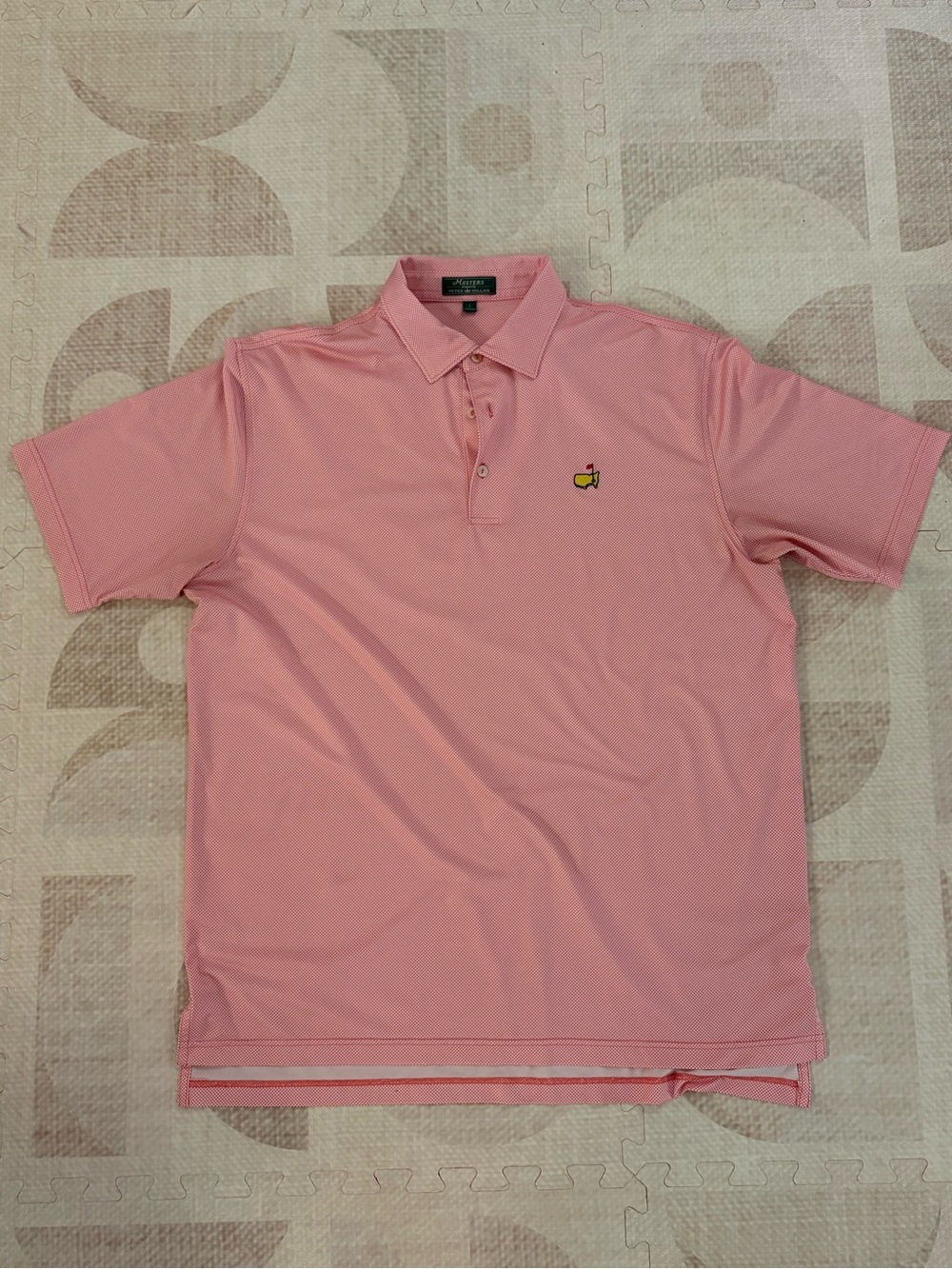 Masters Light Pink Polo with yellow logo - Peter Millar made